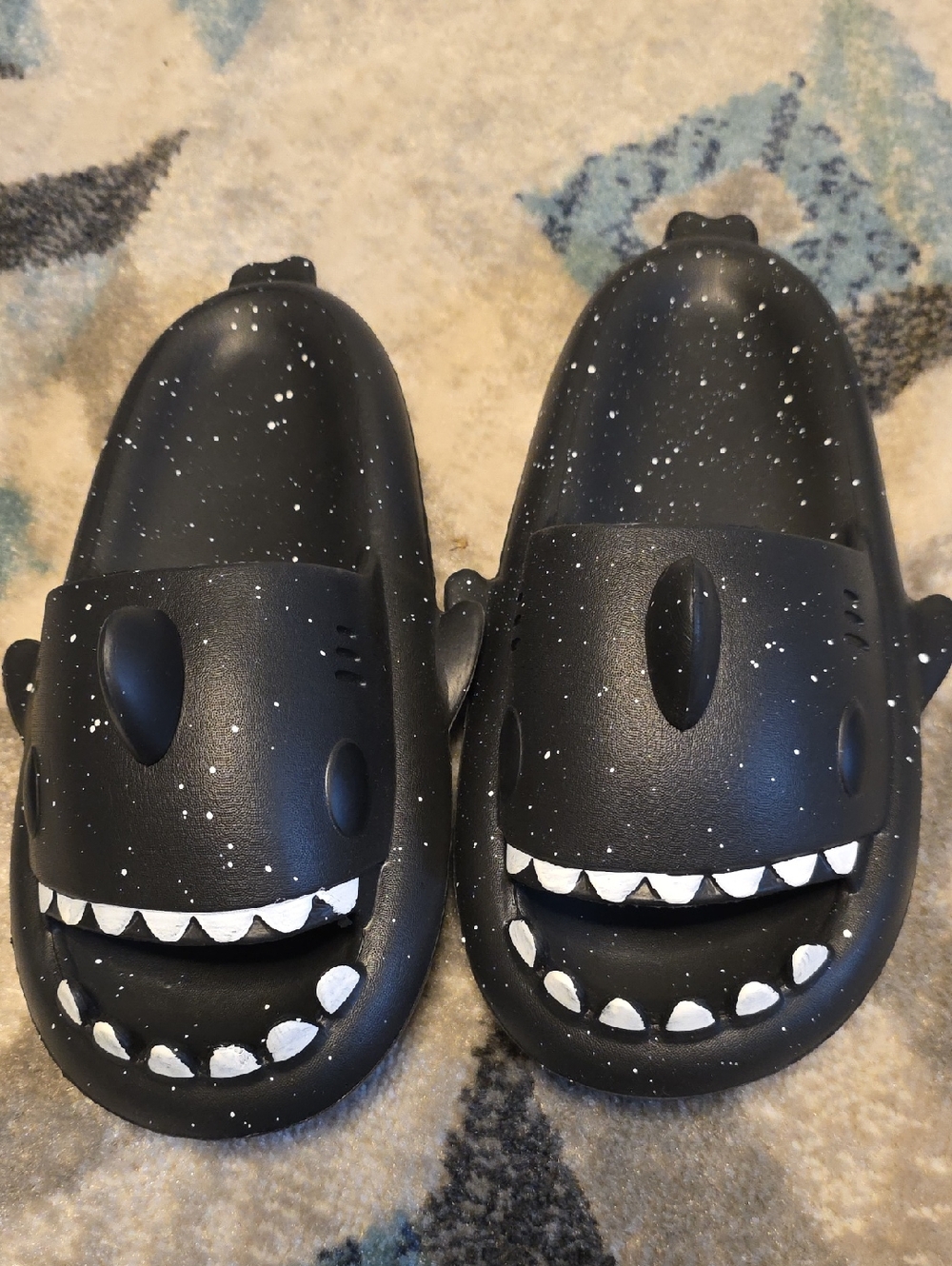 Kids Black Shark Clog Slip-On Shoes